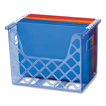 Officemate Blue Glacier Desktop File Organizer, 1 Section, Letter-size, 8.63" Long, Translucent Blue freeshipping - TVN Wholesale